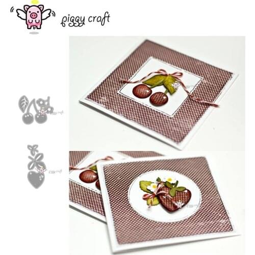 Piggy Craft metal cutting dies cut die mold Strawberry cherry Scrapbook paper craft knife mould blade punch stencils dies