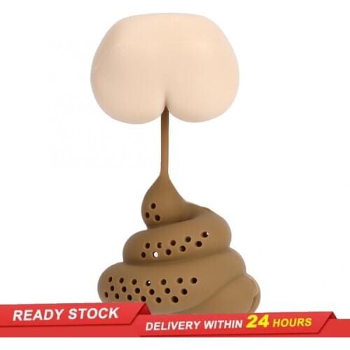 Reusable silicone tea set Interesting shape of herbal tea bag Portable decompression poop tea maker set Filter tea accessories