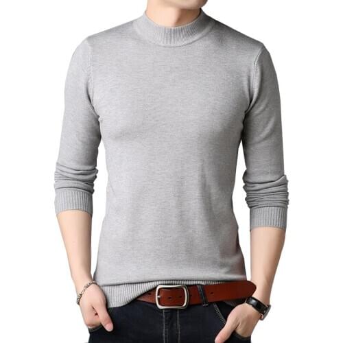 Men Sweater Autumn slim Sweaters Men Casual Solid Color Turtleneck Sweater Youth Knitwear Plus Size M-4XL