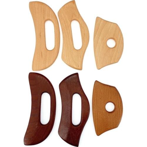 New Carbonized Wooden Guasha Massage Scraper Pressure Therapy Acupoint Massager Facial Body Health Care Handle Massage Too