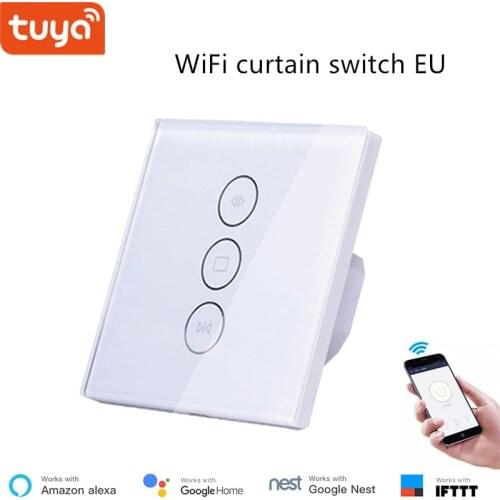 Smart life tuya app control WiFi Curtain switch EU/UK standard Glass Touch panel voice google home Alexa compatible smart home