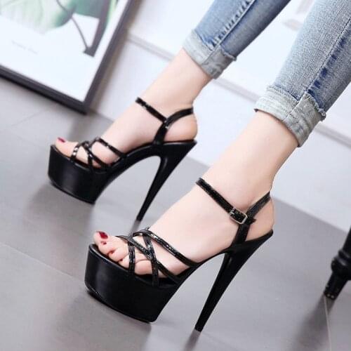 Sexy Super High With 15CM Nightclub Party Shoes Platform Sandals Ladies Wedding Shoes Women Sandals Ladies Sandals heels