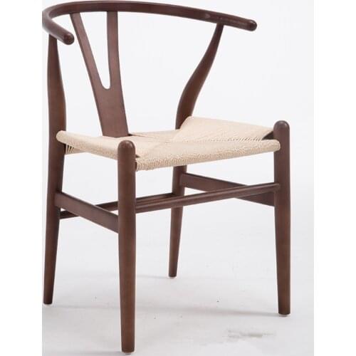 Modern Hans Wegner Wishbone Dining Chair Beech Wood Walnut/Red Brown/Natural Finish Y Chair For Cafe Furniture Wooden Armchair