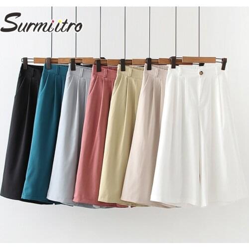 SURMIITRO Women's Wide Trousers
