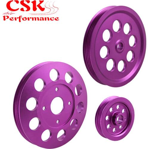 LIGHT-WEIGHT CRANK PULLEY Fits For Nissan skyline GTS GTR RB20 RB25 RB26 PULLEY PURPLE