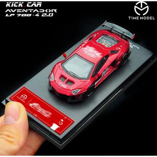 Time Model 1/64 LB LP700 Aventador Red Coke Wide body Sports Fashion Red Theme Model Car Supercar Vehicle with Case