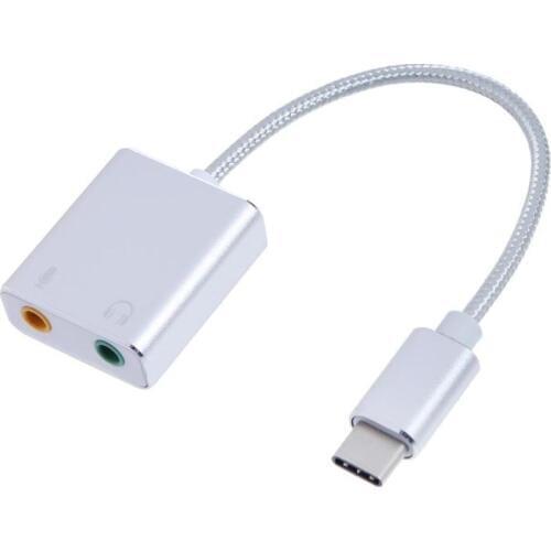 USB3.1 Type-C Port External Audio Card Sound Adapter Card Replacement of Sound Card 3.5mm Audio Port for Laptop/Desktop