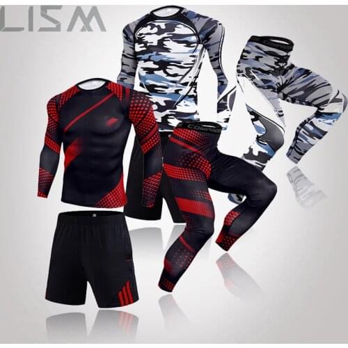 High Quality Mens Gym Fitness Training Long Underwear Suit Base Thermal Sports Underwear Mens Long 4XL Running Suit Plus Size