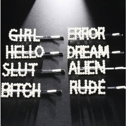 Fashion Sweet Pearl Letter Hair Pins Headwear for Women Elegant Girls Hair Clip LOVE Word Hair Pin Hair Styling Accessories