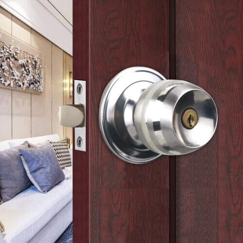 Home Door Locks double Round Ball Privacy handle locks With Key for bathroom room WC interior security Safety Furniture hardware