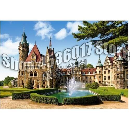 Castle & Palace 5D DIY diamond painting Moszna Castle Poland decoration diamond Mosaic Cross Stitch kits needlework Wall Sticker