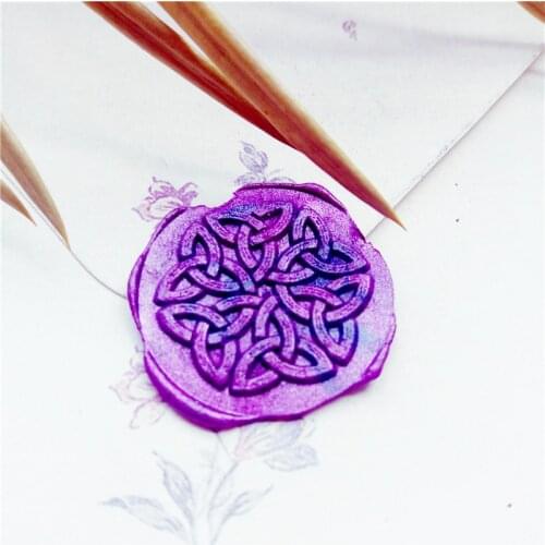 Gold Plated Wax Seal Stamp Custom Wedding Invitation stamp Decorative pattern Wax Stamp Ancient Symbols in Celtic Style