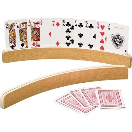 1Pcs Wooden Playing Card Holder Poker Party Playing Accessories Poker Base Stand