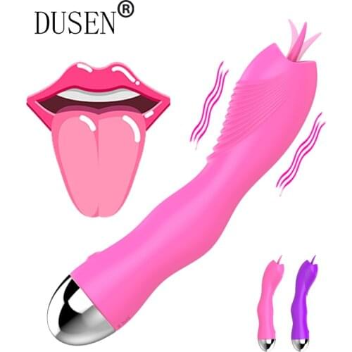 12 Speeds Tongue Vibrators for Women Magic Wand G-Spot Massage Adult Oral Licking Clitoris Stimulator Sex Toys for Woman