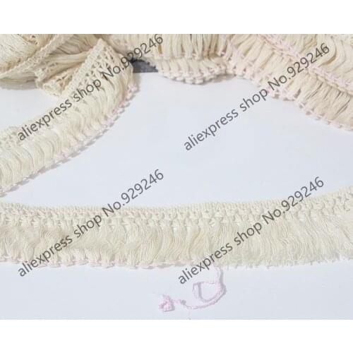 17 meters/lot 6cm cotton tassel fringe trimmings off-white lace DIY shoes hat bags garment home textile decorative accessory
