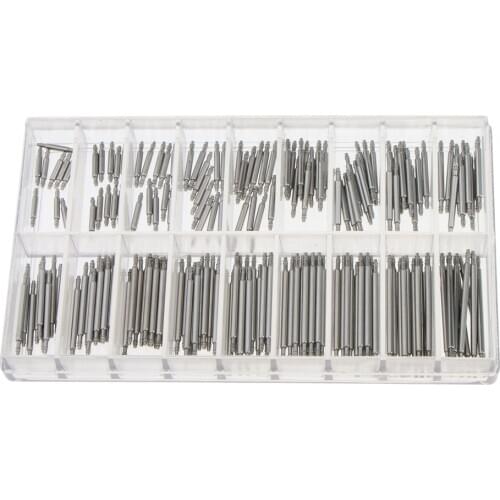 180 Pieces 8mm-25mm Sliver Stainless Steel Watch Band Spring Bars Strap Link Pins Repair Replacement Tool