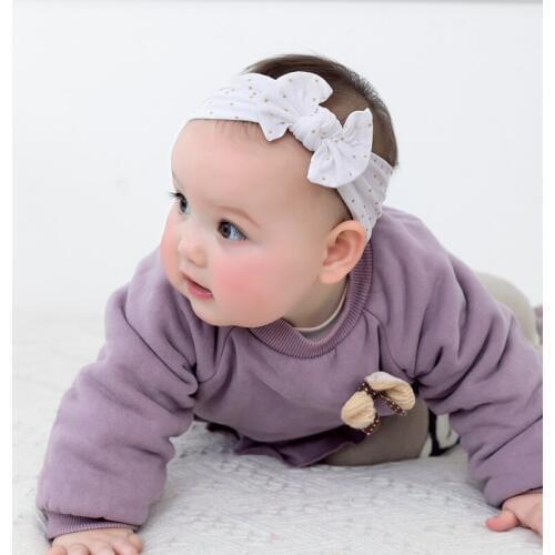 Bow Baby Headband with Gold Star for Baby Girls Hair Accessories Toddler Turban Headband Hair Band Bows Accessories Headwear