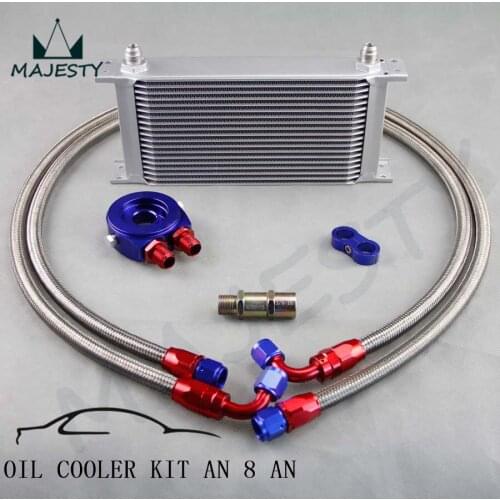 AN-8AN 19 ROW UNIVERSAL ENGINE TRANSMISSION OIL COOLER + FILTER SANDWICH ADAPTER