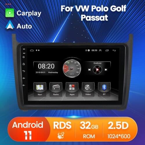 Android 11 Car Multimedia GPS Radio Player For VW Volkswagen Polo Sedan Passat Golf 2008-2015 SWC Carplay WIFI Mirror Link