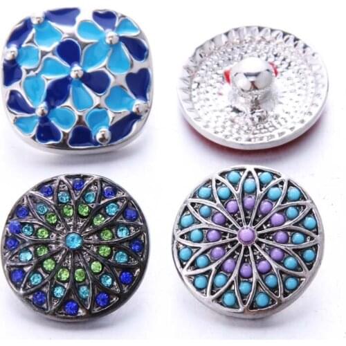 Boom Life 2019 New 10pcs/lot Bohemia Styles Metal Charms 18mm Snap Button Jewelry For Snaps Bracelet DIY Snap Jewelry