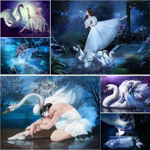 DIY 5D Beautiful Swan Dance Girl Decoration Diamond Painting Full Drill Rhinestone Embroidery Cross Stitch Kit Handmade Decor