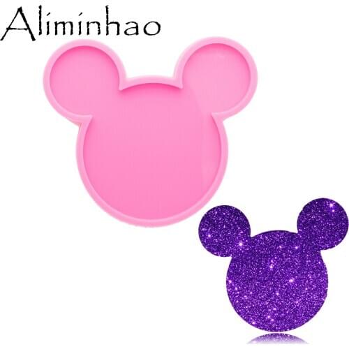 DY0818 4inch Super Shiny Mouse head Geode Coaster Agate Resin Mold , Silicone Mould Craft for Epoxy Resin Plain trays Making