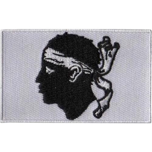 Corsica Flag Embroidery Patch/Embroidered Badges Made by Twill with Flat Broder and Iron On Backing MOQ50pcs free shipping