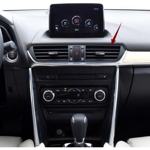 For Mazda CX-4 CX4 1pcs Chrome Matte Car Interior Front Air Vent Outlet Cover Air Condition AC Trim Frame Bezel Accessories