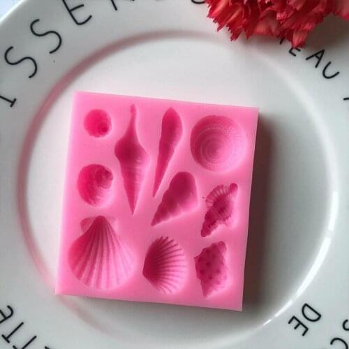Cake Decorating Tools DIY Sea Creatures Shell Conch Fondant Cake Candy Silicone Molds Chocolate Mold Baking Tools for Cakes