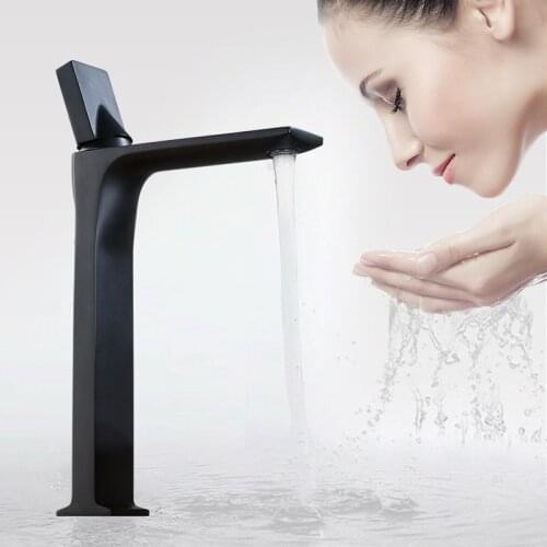 Bathroom Basin Faucets Brass Sink Mixer Tap Hot & Cold Deck Mounted Swivel Spout Black/Nickel/Brushed Gold Lavatory Crane Tap