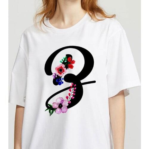 Summer Letter Printed Women T-shirt Woman Harajuku Short-Sleeved O-Neck Tees Shirt Girl Summer Tee Top Femme Tshirt