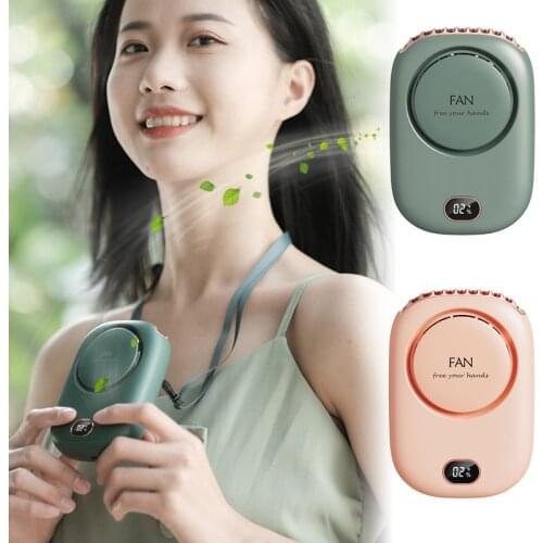 Mini Fan Handsfree Neck Fan USB Rechargeable with 3-Level Speed Multi-Functional for Travel Sports Office ASD88