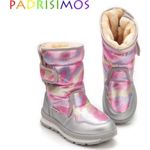 Fashion Kids Knee High Boots Childrens Snow Boots Winter Warm Non-slip Outsole Thick Large Size 27 To 41 Boots for Girls JSH
