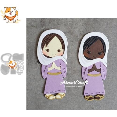 Praying Woman Easter Metal Cutting Dies Mold Scrapbooking Stencil DIY Embossing Craft Die Cuts Card Making New Dies For 2021