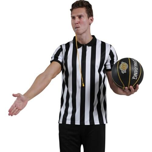 SHINESTONE Men women professional referee uniform thai football referee jersey polyester zipper soccer traning referee shirt