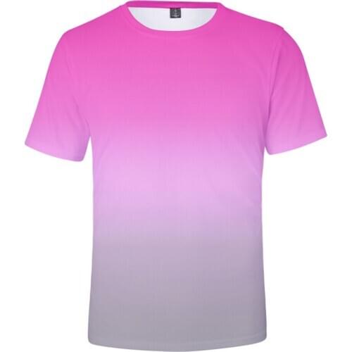 Hip hop Multicolor gradient 3D Printed Men/Women T-shirts Short Sleeve Summer Round Neck Kids Kpop Tshirt