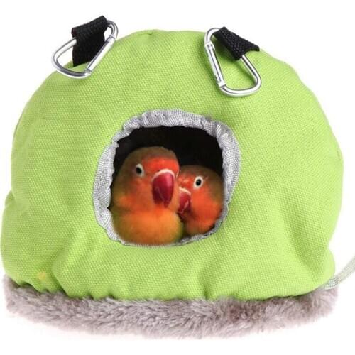 Soft Fleece Bird Parrots Nest Hammock Warm Winter Hanging Cage Accessories Pet Bird Hanging Swing Bed Cave 3 Size Bird Supplies
