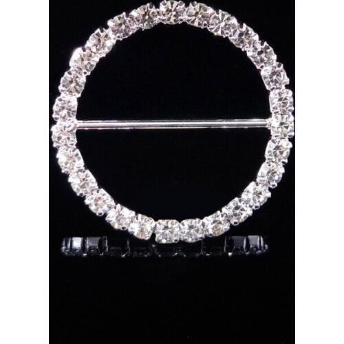 2019New 50Pcs 38mm Big Rhinestones Round Napkin Ring or Buckle Serviette Holder Wedding Banquet Dinner Decor Favor HZ501