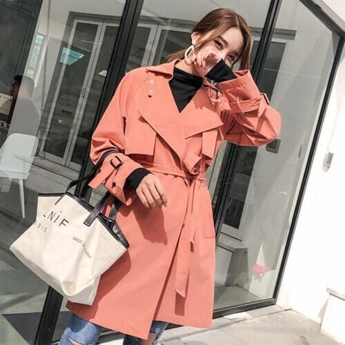 New arrival women fashion holiday comfortable high quality trench coat professional temperament solid girls work style trench