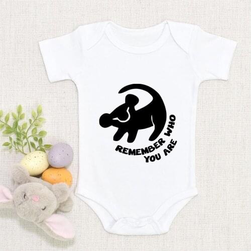 REMEMBER WHO YOU ARE Toddler Clothes Fashion The Lion King Simba Baby Girl Boy Romper Leisure Casual Newborn Bodysuits