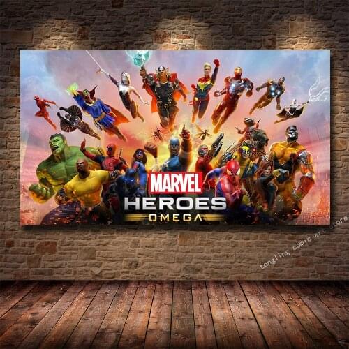 Marvel Superhero Avengers Hulk Spiderman Captain America HD Print Poster Canvas Painting Living Room Bedroom Decoration Painting