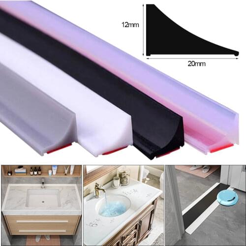 1M Bathroom Water Stopper Flood Barrier Rubber Water Dam Wet and Dry Separation Kitchen Shower Threshold Silicon Water Blocker