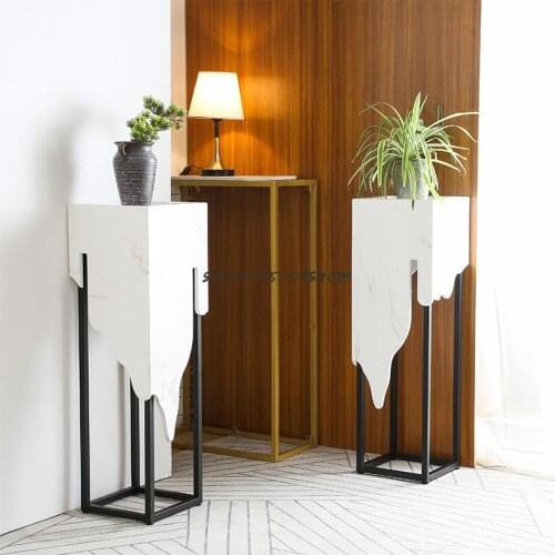 Italian style light luxury marble flower stand hotel villa flower table sales department minimalist decoration display stand liv