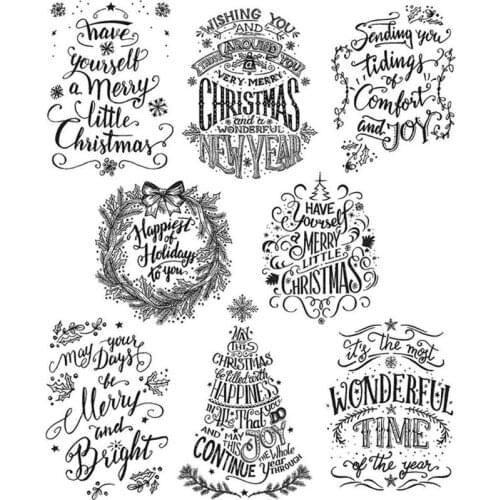 Christmas Greetings Silicone Clear Seal Stamp DIY Scrapbooking Embossing Photo Album Decor