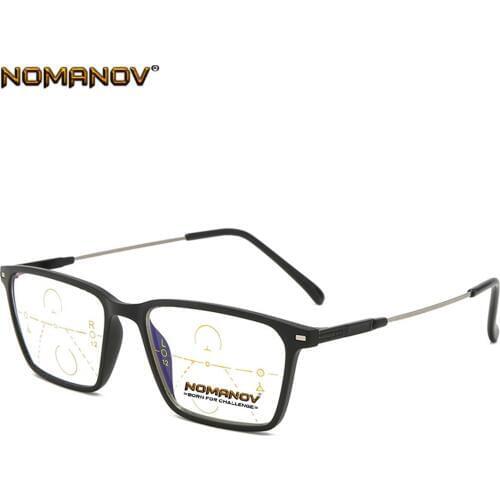 Hand Made Frame Memory Temple Blu Light Blocking Lens Men Women Progressive Multifocus Reading Glasses Add 75 100 125 150 To 400