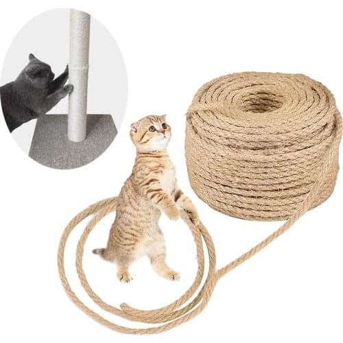 Cat Natural Sisal Rope for Scratching Post Tree Replacement 4mm/6mm Diameter for Recovering DIY Scratcher Cat Tree Tower