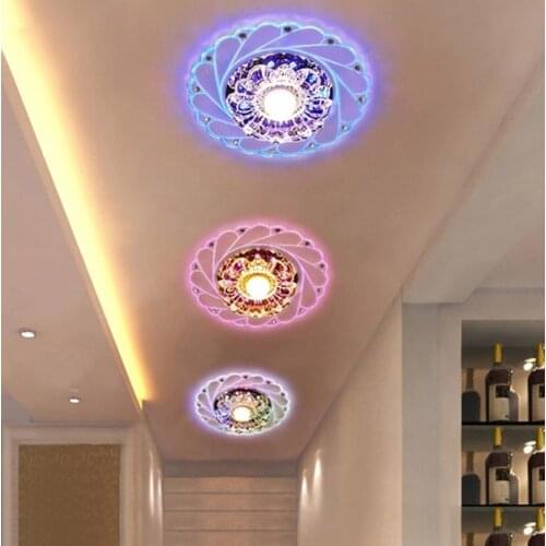 Modern LED Crystal Ceiling Light Circular Mini Ceiling Lamp Luminarias Rotunda Light For Living Room Aisle Corridor Kitchen