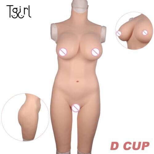 Tgirl Female Bodysuits D Cup Silicone FullBody Boobs Suit Crossdresser Transgender Drag Queen Tranvestismo