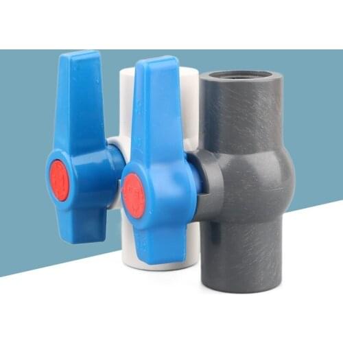 1pc PVC Pipe Ball Valve 20 25 32 40 50mm Water Pipe Ball Valve Garden Irrigation Aquarium Fish Tank PVC Tube Valve