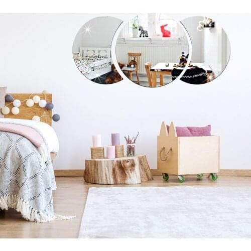 3PCS/Set 3D Moon Mirror Sticker Acrylic Mirror Wall Stickers Home Decor Mirror Art Stickers Geometric Circle Mirror Home